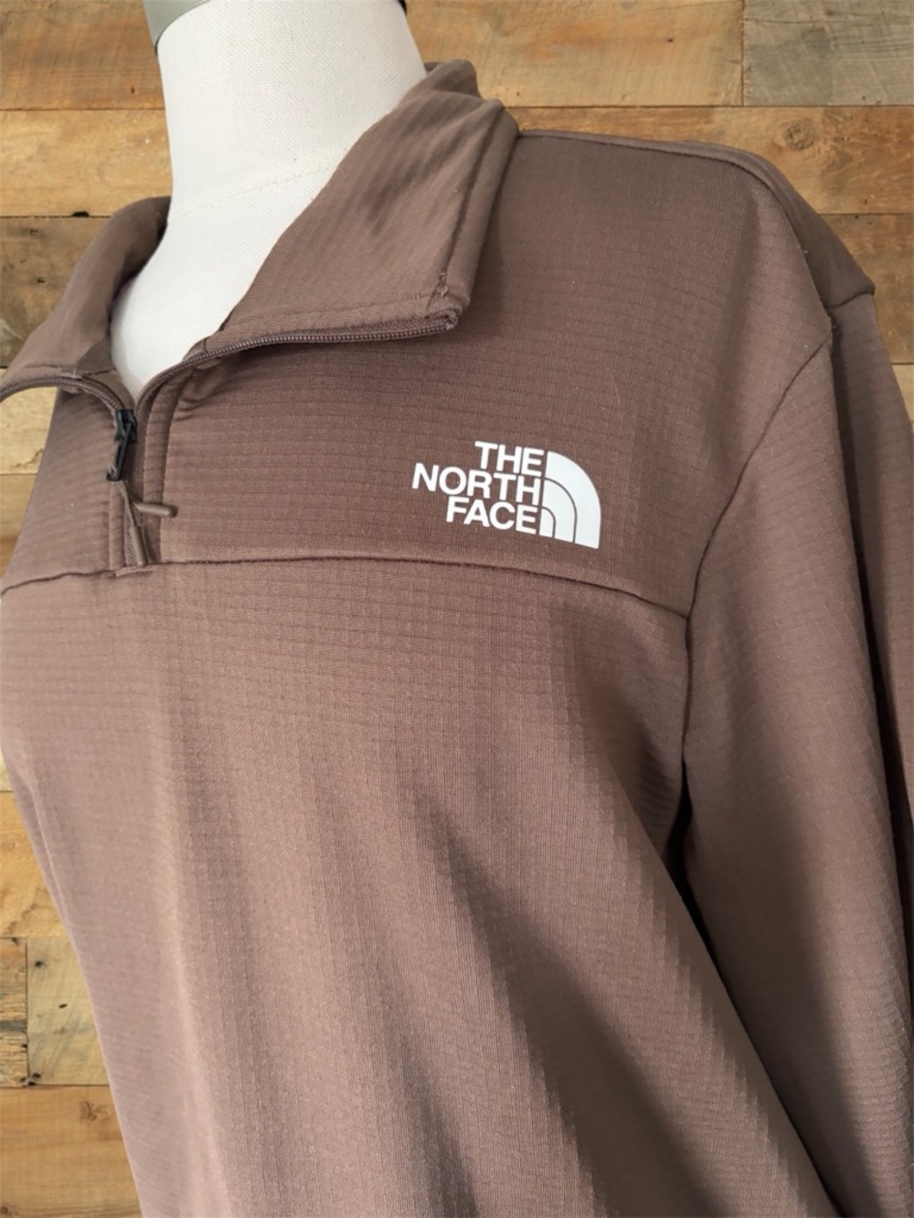 The North Face Brown Cedar Trail Grid Fleece 1/4 Zip - Men’s L